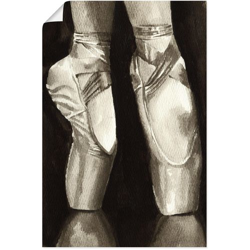 4058661379665 - Wandbild ARTLAND Balletschuhe II Bilder Gr B H 40 cm x 60 cm Poster Sport Hochformat 1 St schwarz Bild Poster Bilder als Alubild Leinwandbild Wandaufkleber oder in versch Größen