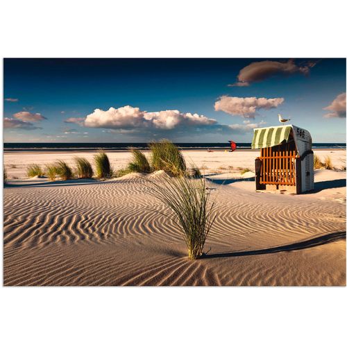 4062144127094 - Wandbild ARTLAND An einem Sommerabend am Strand Bilder Gr B H 60 cm x 40 cm Alu-Dibond-Druck Küste 1 St beige (naturfarben) Bild Kunstdruck Metallbild Metallbilder Bilder als Alubild Leinwandbild Wandaufkleber oder Poster in versch Größen