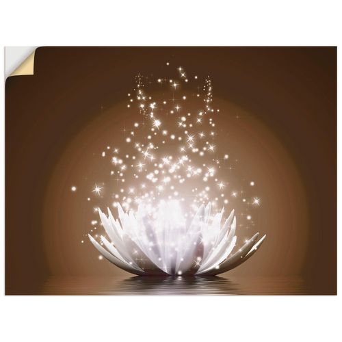 4057738288039 - Wandbild ARTLAND Magie der Lotus-Blume Bilder Gr B H 80 cm x 60 cm Wandaufkleber - Vinyl Blumen Querformat 1 St braun Bild Leinwandbild Kunstdrucke Bilder als Alubild Leinwandbild Wandaufkleber oder Poster in versch Größen