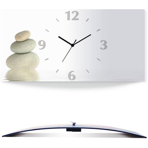 4059745811675 - Wanduhr ARTLAND Zen Friede Wanduhren Gr B H T 50 cm x 25 cm x 03 cm Quarzuhr weiß Wanduhren 3D Optik gebogen mit Quarz- oder Funkuhrwerk versch Größen