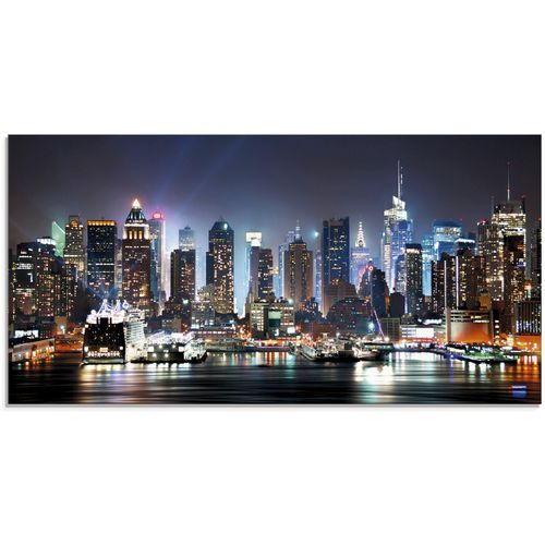 4055327031158 - Glasbild ARTLAND New York City Times Square Bilder Gr B H 100 cm x 50 cm Glasbild Amerika 1 St blau Glasbilder in verschiedenen Größen