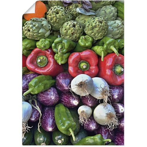 4062144631560 - Wandbild ARTLAND Gemischtes Gemüse vom Markt Bilder Gr B H 50 cm x 70 cm Poster Lebensmittel Hochformat 1 St bunt Kunstdrucke als Alubild Leinwandbild Wandaufkleber oder Poster in versch Größen
