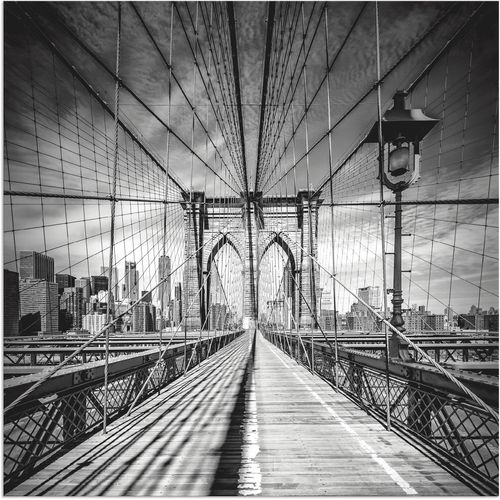 4062144121467 - Wandbild ARTLAND New York City Brooklyn Bridge Bilder Gr B H 30 cm x 30 cm Alu-Dibond-Druck Amerika 1 St schwarz Bild Kunstdruck Kunstdrucke Bilder als Alubild Leinwandbild Wandaufkleber oder Poster in versch Größen