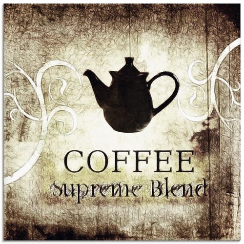 4055327315319 - Glasbild ARTLAND Kaffee Bilder Gr B H 30 cm x 30 cm Glasbild Getränke quadratisch 1 St braun Bild Glasbild Glasbilder Bilder in verschiedenen Größen