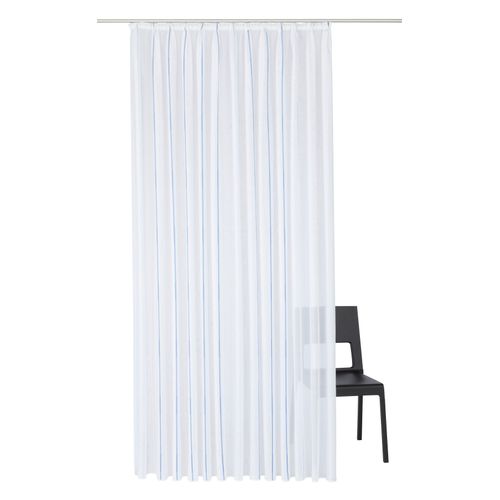 4004567089702 - Vorhang WIRTH Betsy Gardinen Gr 120 cm Faltenband 300 cm blau Fertiggardine Fertigstore Flauschvorhang Gardine Gardinenstore Langstore Übergardine Schlafzimmergardinen Store