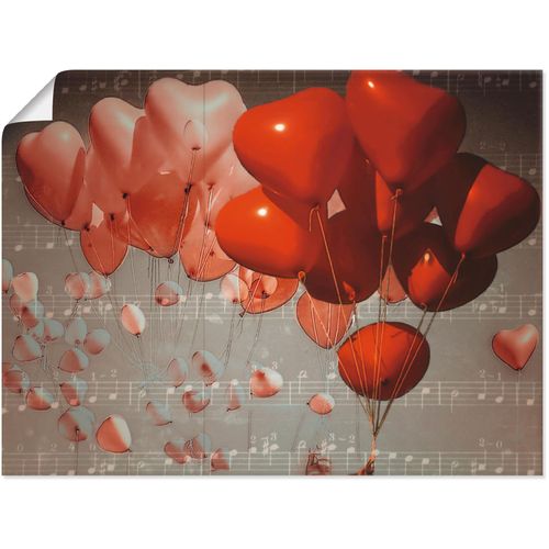 4055327007245 - Wandbild ARTLAND Rote Herzen Bilder Gr B H 40 cm x 30 cm Poster Herzen 1 St rot Bild Kunstdruck Kunstdrucke Bilder als Leinwandbild Wandaufkleber oder Poster in versch Größen