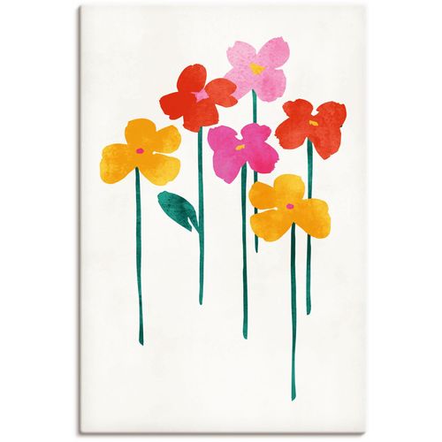 4062144775431 - Wandbild ARTLAND Kleine glückliche Blumen Bilder Gr B H 20 cm x 30 cm Leinwandbild Blumenbilder Hochformat 1 St bunt Kunstdrucke als Alubild Leinwandbild Wandaufkleber oder Poster in versch Größen