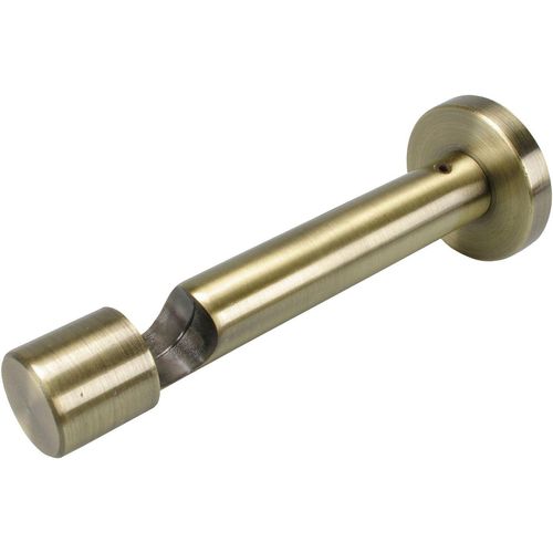 4016318016486 - Träger Gardinenstangenhalterungen Gr Ø 16 cm goldfarben (messingfarben antik) Gardinenstangenhalter Gardinenstangenhalterungen mit Schraubkappe für Gardinenstangen Ø 16 mm
