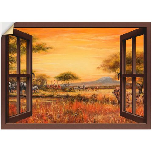 4057738619512 - Wandbild ARTLAND Fensterblick Afrikanische Steppe Löwen Bilder Gr B H 70 cm x 50 cm Wandaufkleber - Vinyl Fensterblick 1 St braun Bild Poster Bilder als Leinwandbild Wandaufkleber oder in versch Größen 4057738619512 - Wandbild ARTLAND Fensterblick Afrikanische Steppe Löwen Bilder Gr B H 70 cm x 50 cm Wandaufkleber - Vinyl Fensterblick 1 St braun Bild Poster Bilder als Leinwandbild Wandaufkleber oder in versch Größen