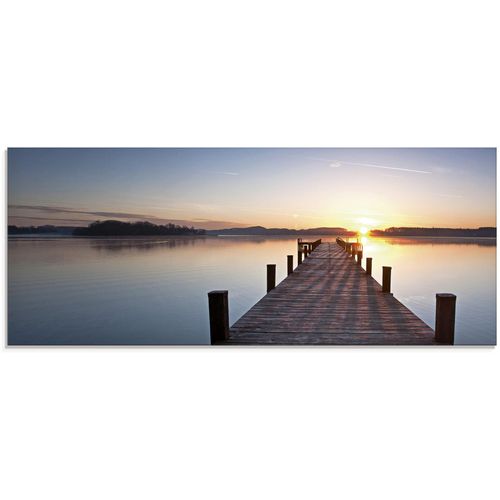4059745113328 - Glasbild ARTLAND Sonnenstrahlen - Sonnenuntergang Bilder Gr B H 125 cm x 50 cm Glasbild Gewässer 1 St blau Glasbilder in verschiedenen Größen