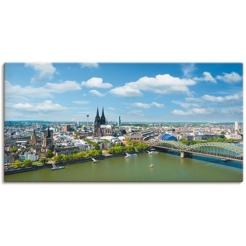 4057738362838 - Wandbild ARTLAND Köln Rheinpanorama Bilder Gr B H 60 cm x 30 cm Leinwandbild Deutschland Querformat 1 St blau Bild Leinwandbild Kunstdrucke Bilder als Alubild Leinwandbild Wandaufkleber oder Poster in versch Größen