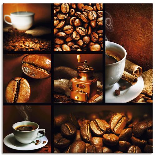 4055327781909 - Wandbild ARTLAND Kaffee Collage Bilder Gr B H 50 cm x 50 cm Leinwandbild Getränke quadratisch 1 St braun Bild Poster Bilder als Leinwandbild Wandaufkleber oder in versch Größen
