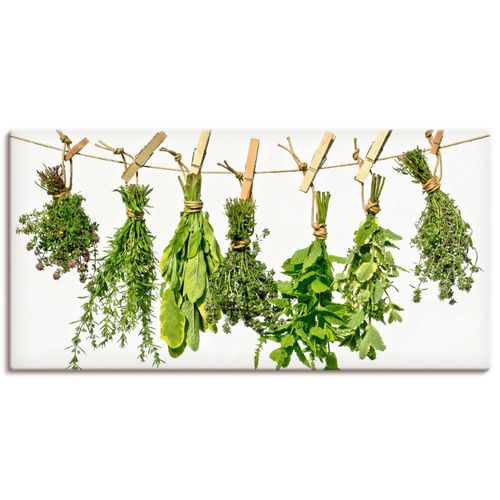 4055327243834 - Wandbild ARTLAND Kräuter Bilder Gr B H 100 cm x 50 cm Leinwandbild Pflanzen Querformat 1 St grün Bild Metallbild Metallbilder Bilder als Alubild Leinwandbild Wandaufkleber oder Poster in versch Größen