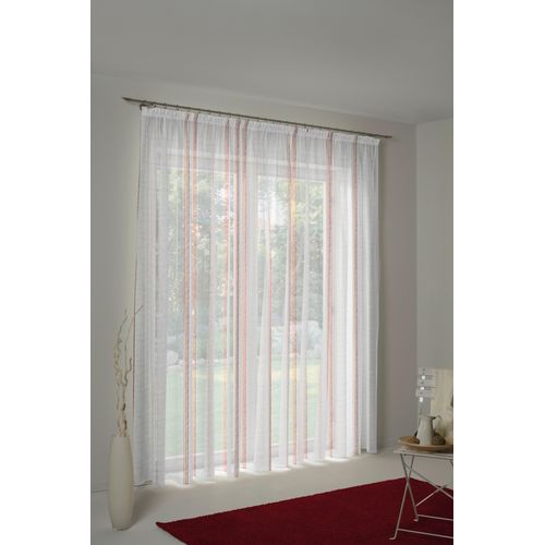 4004567095109 - Vorhang WIRTH Chloé Gardinen Gr 120 cm Faltenband 300 cm rot Gardine Übergardine Fertiggardine Flauschvorhang Gardinenstore Fertigstore Langstore Kräuselband Store