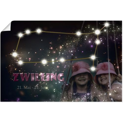 4062144658796 - Wandbild ARTLAND Sternzeichen - Zwilling Bilder Gr B H 30 cm x 20 cm Poster Bilder von Sternzeichen Querformat 1 St bunt Kunstdrucke als Alubild Leinwandbild Wandaufkleber oder Poster in versch Größen