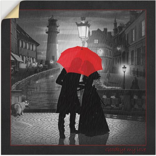 4062144319611 - Wandbild ARTLAND Abschied am Hafen Bilder Gr B H 100 cm x 100 cm Wandaufkleber - Vinyl Paar 1 St schwarz Bild Kunstdruck Poster Bilder als Leinwandbild Wandaufkleber oder in versch Größen