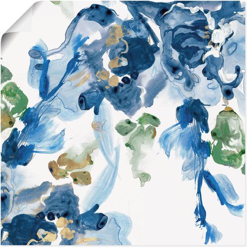 4062144701782 - Wandbild ARTLAND Fließendes Wasser Bilder Gr B H 30 cm x 30 cm Poster Blumenbilder quadratisch 1 St blau Kunstdrucke als Alubild Leinwandbild Wandaufkleber oder Poster in versch Größen