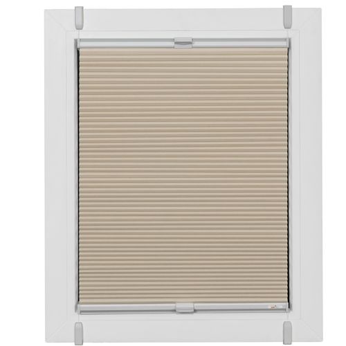 4001442926152 - Wabenplissee One Size Style Honeycomb VD Plissees Gr 190 cm zweiseitig verschiebbar 110 cm beige (beige grau grau) Plissees ohne Bohren Zubehörfarbe zum Klemmen