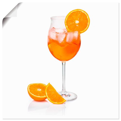 4055327615969 - Wandbild ARTLAND Aperol Spritz mit einer Scheibe Orange Bilder Gr B H 30 cm x 30 cm Poster Getränke quadratisch 1 St orange Bild Poster Bilder als Alubild Leinwandbild Wandaufkleber oder in versch Größen