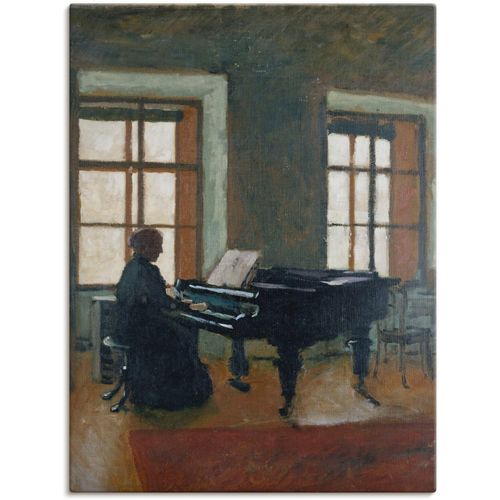 4055327096935 - Wandbild ARTLAND Am Klavier 1910 Bilder Gr B H 45 cm x 60 cm Leinwandbild Instrumente 1 St braun Bild Leinwandbild Kunstdrucke Bilder als Leinwandbild Wandaufkleber oder Poster in versch Größen