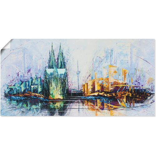 4059745942430 - Wandbild ARTLAND Kölner Dom Skyline 6 Bilder Gr B H 100 cm x 50 cm Poster Deutschland 1 St blau Kunstdrucke Bilder als Alubild Leinwandbild Wandaufkleber oder Poster in versch Größen