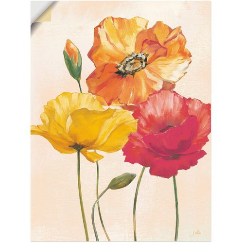 4057738232353 - Wandbild ARTLAND Bunte Mohnblumen I Bilder Gr B H 90 cm x 120 cm Wandaufkleber - Vinyl Blumenbilder Hochformat 1 St bunt Kunstdrucke als Alubild Leinwandbild Wandaufkleber oder Poster in versch Größen