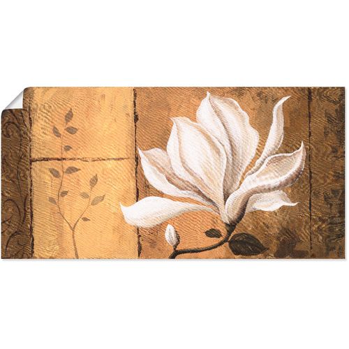 4055327298384 - Wandbild ARTLAND Magnolie an Gold-Braun Bilder Gr B H 60 cm x 30 cm Poster Blumen 1 St beige (naturfarben) Bild Poster Bilder als Alubild Leinwandbild Wandaufkleber oder in versch Größen