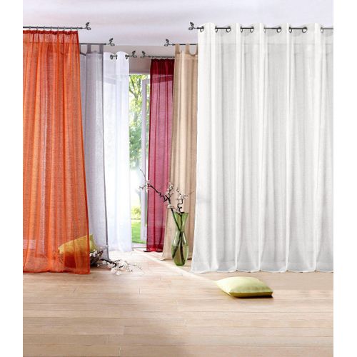 6944185437876 - Gardine MY HOME REGINA Gardinen Gr 145 cm Schlaufen 140 cm weiß Schlaufen Gardine Vorhang Fertiggardine 2-er Set transparent