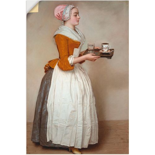 4062144345917 - Wandbild ARTLAND Das Schokoladenmädchen Um 1744 45 Bilder Gr B H 40 cm x 60 cm Wandaufkleber - Vinyl Frau 1 St beige (naturfarben) Bild Poster Bilder als Alubild Leinwandbild Wandaufkleber oder in versch Größen