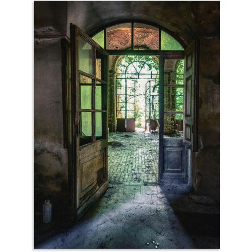 4062144831083 - Wandbild ARTLAND Lost Place - alte Tür Fenster Bilder Gr B H 30 cm x 40 cm Alu-Dibond-Druck Fenster & Türen Hochformat 1 St bunt Kunstdrucke als Alubild Leinwandbild Wandaufkleber oder Poster in versch Größen
