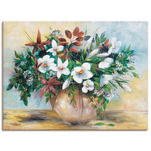 4055327462150 - Wandbild ARTLAND Großzügige Blüten Bilder Gr B H 60 cm x 45 cm Leinwandbild Blumen Querformat 1 St weiß Bild Leinwandbild Kunstdrucke Bilder als Leinwandbild Wandaufkleber oder Poster in versch Größen