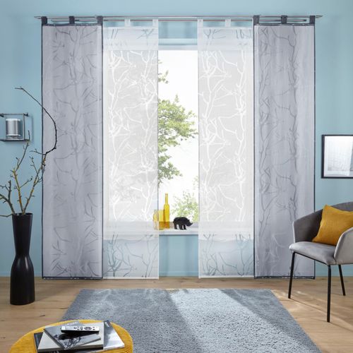 6930325741330 - Schiebegardine MY HOME Anna Gardinen Gr 145 cm Schlaufen 57 cm weiß Schiebegardinen halbtransparent Gardine Inkl Beschwerungsstange Bestseller