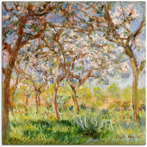4055327095617 - Wandbild ARTLAND Frühling in Giverny Bilder Gr B H 100 cm x 100 cm Leinwandbild Wiesen & Bäume 1 St grün Bild Poster Bilder als Alubild Leinwandbild Wandaufkleber oder in versch Größen