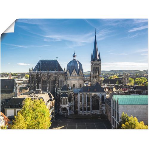 4057738076735 - Wandbild ARTLAND Aachener Dom I Bilder Gr B H 80 cm x 60 cm Poster Gebäude Querformat 1 St blau Bild Poster Bilder als Alubild Leinwandbild Wandaufkleber oder in versch Größen