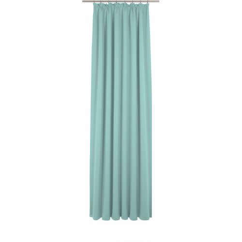 4004567463755 - Vorhang WIRTH Uni Collection blau (helltürkis) Gardinen 175cm Kräuselband 142cm Baumwolle (Bio-Baumwolle) nach Maß B142cm H175cm