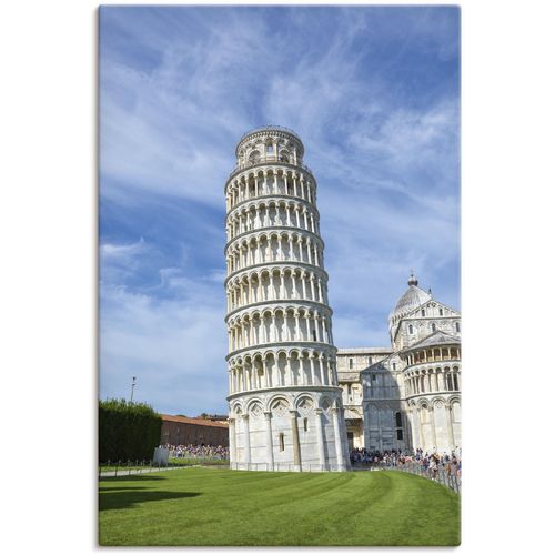 4062144618790 - Wandbild ARTLAND Der schiefe Turm von Pisa in Italien Bilder Gr B H 40 cm x 60 cm Leinwandbild Gebäude Hochformat 1 St beige (naturfarben) Kunstdrucke als Alubild Leinwandbild Wandaufkleber oder Poster in versch Größen