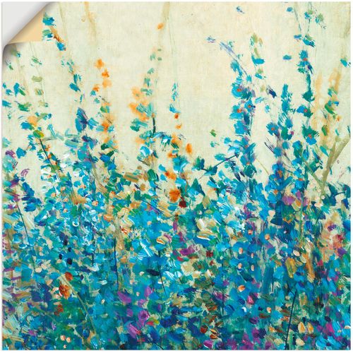 4062144378502 - Wandbild ARTLAND Blautöne II Bilder Gr B H 70 cm x 70 cm Wandaufkleber - Vinyl Blumenwiese quadratisch 1 St blau Bild Metallbild Metallbilder Bilder als Alubild Leinwandbild Wandaufkleber oder Poster in versch Größen