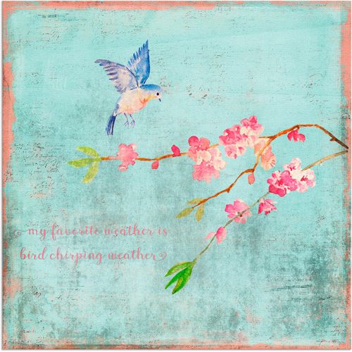 4057738836520 - Wandbild ARTLAND Vogelgezwitscherwetter Bilder Gr B H 30 cm x 30 cm Alu-Dibond-Druck Sprüche & Texte 1 St blau Bild Kunstdruck Metallbild Metallbilder Bilder als Alubild Leinwandbild Wandaufkleber oder Poster in versch Größen