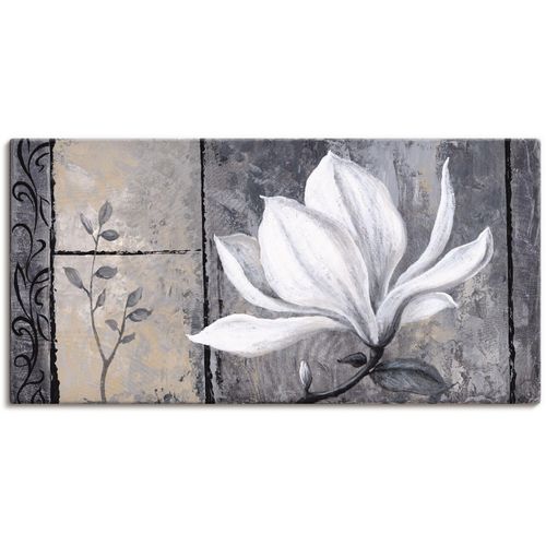 4055327159326 - Wandbild ARTLAND Klassische Magnolie Bilder Gr B H 150 cm x 75 cm Leinwandbild Blumen 1 St schwarz Bild Poster Bilder als Alubild Leinwandbild Wandaufkleber oder in versch Größen