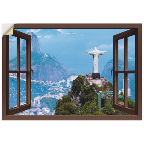 4057738352297 - Wandbild ARTLAND Fensterblick Rio de Janeiro mit Cristo Bilder Gr B H 70 cm x 50 cm Wandaufkleber - Vinyl Gebäude Querformat 1 St braun Bild Poster Bilder als Alubild Leinwandbild Wandaufkleber oder in versch Größen 4057738352297 - Wandbild ARTLAND Fensterblick Rio de Janeiro mit Cristo Bilder Gr B H 70 cm x 50 cm Wandaufkleber - Vinyl Gebäude Querformat 1 St braun Bild Poster Bilder als Alubild Leinwandbild Wandaufkleber oder in versch Größen