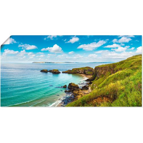 4062144002933 - Wandbild ARTLAND Küstenweg in Carrick-a-Rede Bilder Gr B H 100 cm x 50 cm Poster Gewässer 1 St grün Bild Leinwandbild Kunstdrucke Bilder als Alubild Leinwandbild Wandaufkleber oder Poster in versch Größen