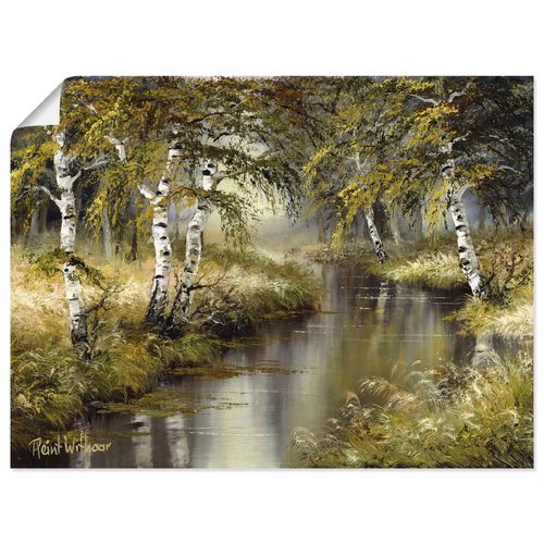 4057738443612 - Wandbild ARTLAND Kanal tief im Wald Bilder Gr B H 60 cm x 45 cm Poster Wald Querformat 1 St grün Bild Poster Bilder als Leinwandbild Wandaufkleber oder in versch Größen