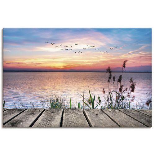 4059745929479 - Wandbild ARTLAND Der See in den Farben der Wolken Bilder Gr B H 60 cm x 40 cm Leinwandbild Gewässer Querformat 1 St blau Bild Metallbild Metallbilder Bilder als Alubild Leinwandbild Wandaufkleber oder Poster in versch Größen
