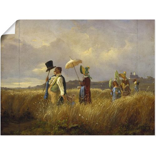4055327692908 - Wandbild ARTLAND Der Sonntagsspaziergang 1841 Bilder Gr B H 40 cm x 30 cm Poster Gruppen & Familien 1 St beige (naturfarben) Bild Poster Bilder als Leinwandbild Wandaufkleber oder in versch Größen