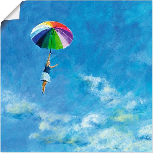 4055327384735 - Wandbild ARTLAND Das Leben leben Bilder Gr B H 40 cm x 40 cm Poster Frau 1 St blau Bild Kunstdruck Poster Bilder als Leinwandbild Wandaufkleber oder in versch Größen
