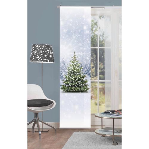 4056751194761 - Schiebegardine HOME WOHNIDEEN WEIHNACHTSBAUM Gardinen grün Fertiggardine Flächenvorhang Gardine Plissee Sonnenschutz-Plissee Übergardine Vorhang nach Räumen HxB 245x60 inkl Befestigungszubehör