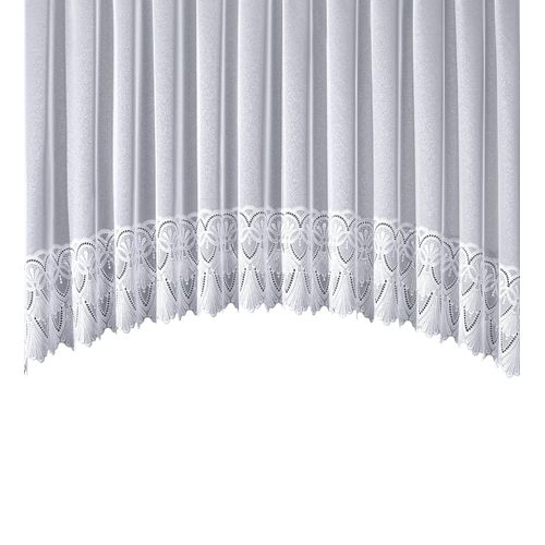 4028298292187 - Gardine STICKEREIEN PLAUEN Diana Gardinen Gr 145 cm Kräuselband 300 cm weiß Kräuselband Gardine in C-Bogen Form mit echter Plauener Spitze Stickerei