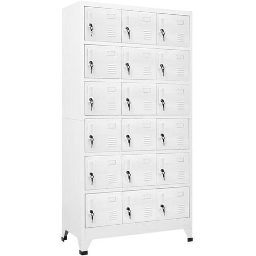 6090177137467 - Longziming - Schließfachschrank mit 18 Fächern Metall 90 x 40 x 180 cm