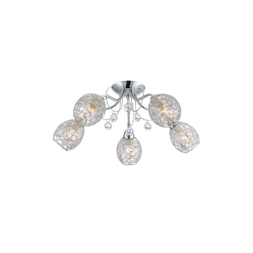 9007371544127 - Deckenleuchte 5 Flammig Kristalle Chrom D 54 cm 9007371544127 - Deckenleuchte 5 Flammig Kristalle Chrom D 54 cm
