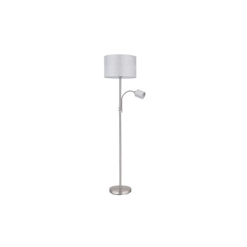 9007371469987 - - Deckenfluter mit Leselampe Stehlampe Wohnzimmer Textil grau 2 Schalter mit beweglicher Leseleuchte 1x E27 1x E14 DxH 40 x 170 cm 9007371469987 - - Deckenfluter mit Leselampe Stehlampe Wohnzimmer Textil grau 2 Schalter mit beweglicher Leseleuchte 1x E27 1x E14 DxH 40 x 170 cm